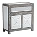 Convenience Concepts Gold Coast Vineyard Mirrored Hall Table, Weathered White / Mirror
