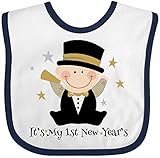 Inktastic Baby Boys' Baby's 1st New Year Baby Bib