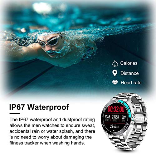 LIGE Smartwatch voor heren, 1,3 inch activiteitstracker met touchscreen, hartslagmeter, bloeddruk, fitnesshorloge… - Afbeelding 8