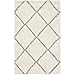 SAFAVIEH Hudson Shag Collection Accent Rug - 3' x 5', Ivory & Grey, Modern Trellis Design, Non-Shedding & Easy Care, 2-inch Thick Ideal for High Traffic Areas in Foyer, Living Room, Bedroom (SGH281A)