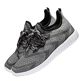 YHOON Men's Knit Sports Running Shoes Lace up Athletic Shoes