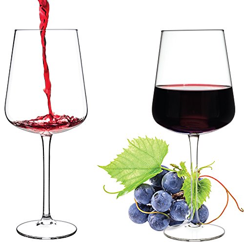 Luxbe - Wine Decanter 50-ounce and Aerator Pourer Lid - With Two Crystal Glasses Set - Hand Blown Lead-free Crystal Glass, Red Wine Carafe - Descanter with Stainless Steel Lid-Aerator, Filter, Pourer