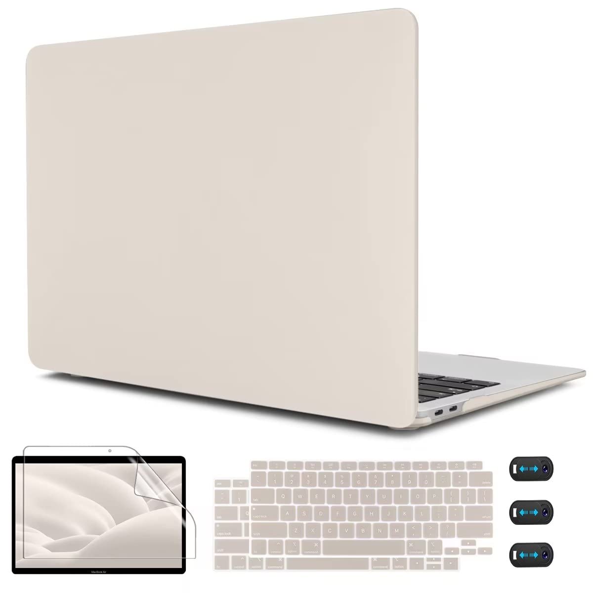 Photo 1 of CISSOOK Beige Case for MacBook Air 13 Inch 2021 2020 2019 2018 Release Model A2337 A2179 A1932, Plastic Hard Shell Case with Keyboard Cover for MacBook Air 13.3 inch M1, Beige Stone