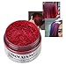 7 Colors Hair Wax HUBEE Natural Dye Hairstyle Matte Unisex One-time Hair Color Wax Molding Paste for Halloween,Party, Cosplay (Red)