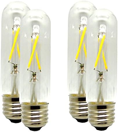 Mansa Lighting, T10/T30 LED Bulb (Tube Shape), 4 Pack, 200 Lumens, 2 Watts, Warm White (2700K), Dimmable, 25W Equivalent