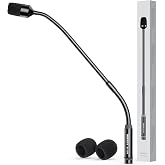 MRSDY 17 Inch Gooseneck Microphone, 3pin XLR Metal Wired Dynamic Podium Mic | Clear Sound Quality, Noise Reduction, All-Metal Construction, Dual Hose, Cardioid Directionality, 360&deg; Rotation, and 90&deg; Bend