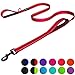 Dog Leash 6ft Long Traffic Padded Two Handle Heavy Duty Double Handles Lead for Training Control 2 Handle Leashes for Large Dogs or Medium Dogs Reflective Pet Leash Dual Handle Red