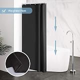 Furlinic Shower Curtain Anti Mould Resistant 100x200cm Black Polyester view 5