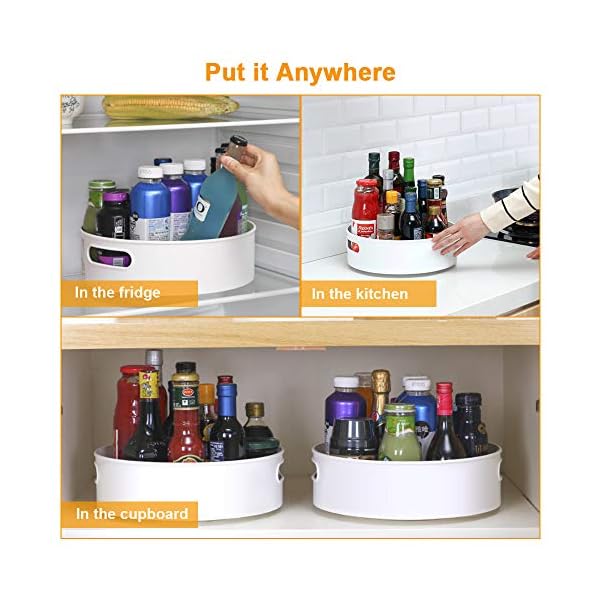 Semlos Lazy Susan Turntable Cupboard Organizer, Multi-Functional Spice Rack for Kitchen Storage and Organization…