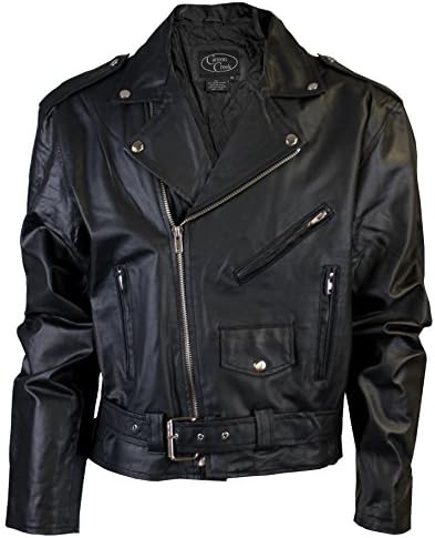 Classic Men's Black Motorcycle Biker Jacket with Pockets