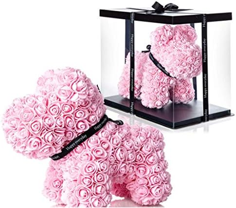 永遠の花石鹸バイオニックローズ犬ギフトボックス付き室内装飾デスクトップデコレーションギフトバレンタインデー誕生日 ベージュ B01c1x48 2 955円 人気海外一番 100 品質保証 全品送料無料 即日出荷 Sale開催中