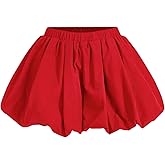 BEAUDRM Women's Y2K Bubble Shorts Elastic High Waist Ruffle Shorts Summer Fashion Wide Leg Bloomers