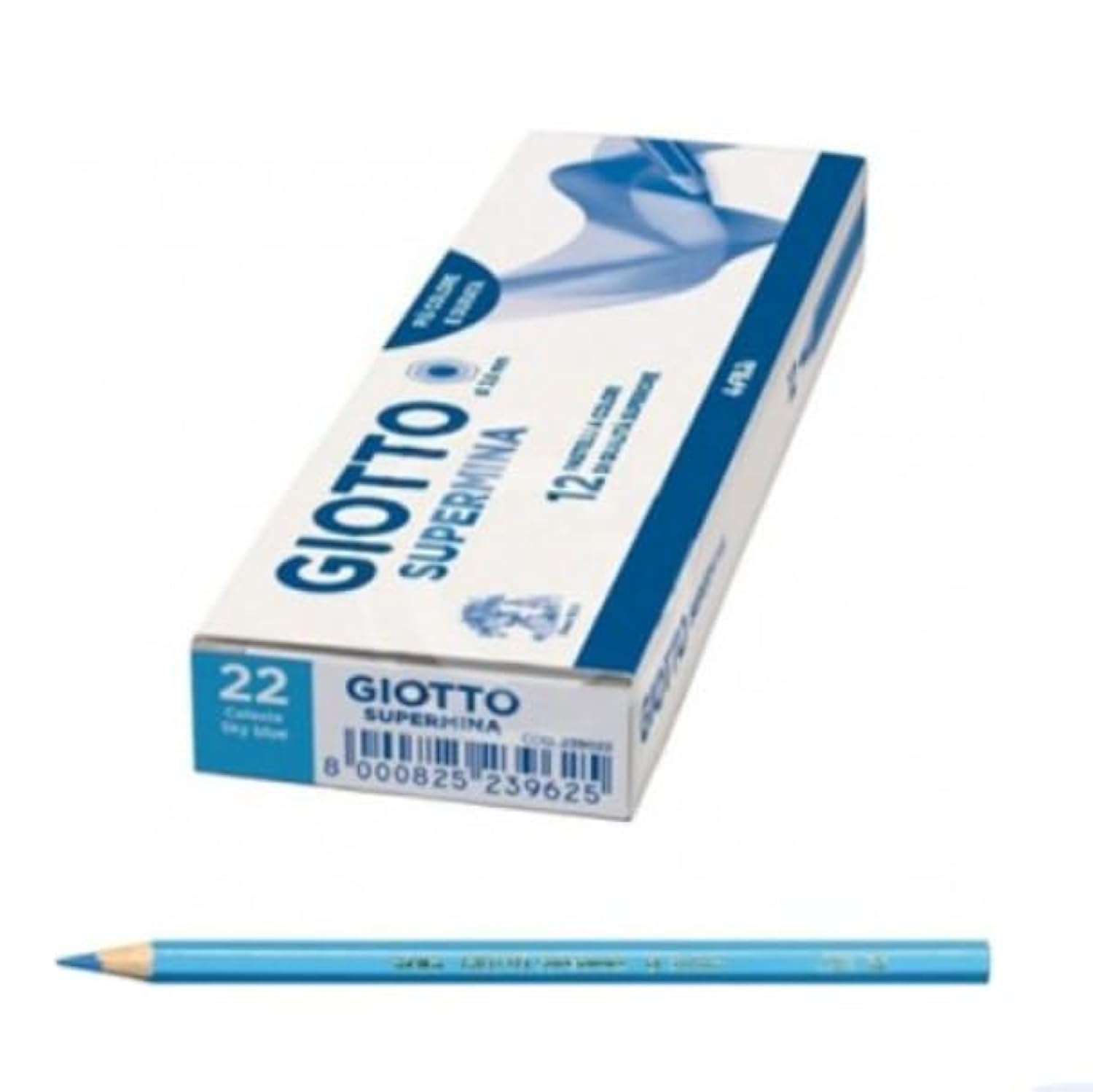 Giotto Supermina Coloured Pencils - Set of 12 sky blue