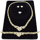 Giffor XOXO Jewelry Sets 18K Gold Plated Valentine's Day Gift For Women Christmas Jewellery Gifts Wedding Necklaces And Rings Jewellery Joyas 4PCS