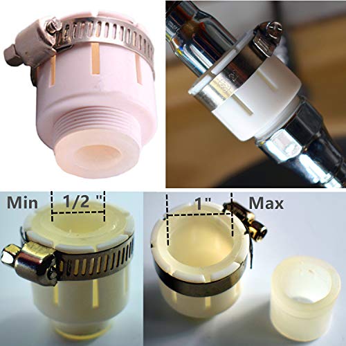 Sink Flexible Faucet Sprayer 360 °Aerator Extend Attachment ABS Polished Chrome for Kitchen Tap Cold Hot Water (Silver)