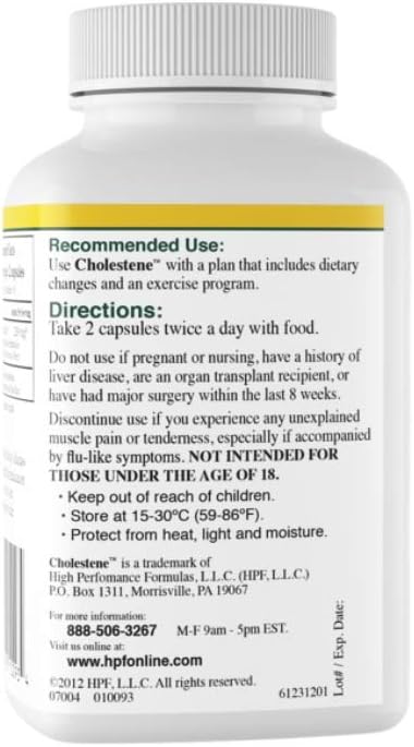 HPF Cholestene Red Yeast Rice, 120 Capsules: Health & Personal Care