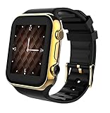 Scinex SW20 Smart Watch for Android and iPhone with 16GB Memory, Pedometer Smartwatch for Men & Women, Sleep Monitor Watch, Compatible with Cell Phone, Warranty Included (Black/Gold)