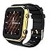 Scinex SW20 Smart Watch for Android and iPhone with 16GB Memory, Pedometer Smartwatch for Men & Women, Sleep Monitor Watch, Compatible with Cell Phone, Warranty Included (Black/Gold)
