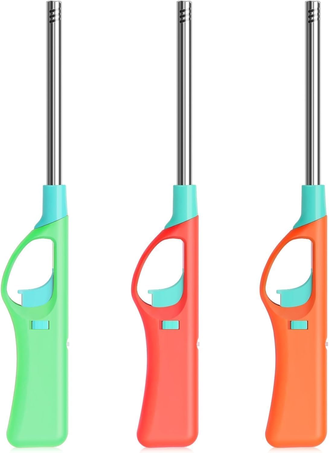 Photo 1 of Refillable Butane Lighters, Large BBQ Grill Click Flame Long Stem Multipurpose Lighters(No Butane Fuel Inside) - Red