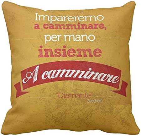 Pillow Pillow Cuscino Personalizzato 40x40 Frase Zucchero Canzone D Amore Diamante Impareremo A Camminare Per Mano Insieme A Camminare 1 Cuore Amore Idea Regalo Amazon It Casa E Cucina