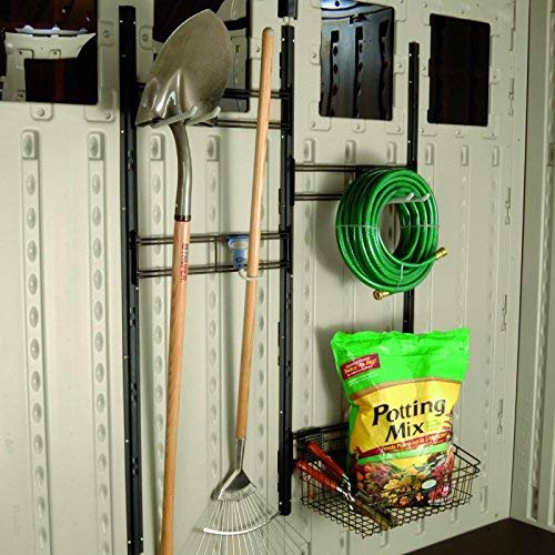 Suncast Bracket, Hooks, Basket KitCloset System for Mounting in Suncast Alpine Sheds, Black