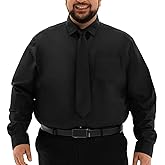 HOdo Big and Tall Mens Cotton Dress Shirts Poplin Shirts Business Button Down Shirts 2XL-6XL
