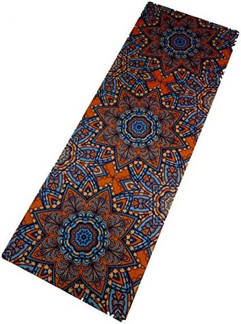 Yoga Mat with Strap Non-Slip Eco Friendly Made of Natural Rubber and Microfiber with Mandalas Allover print High Grip 68" X 24" X 3mm