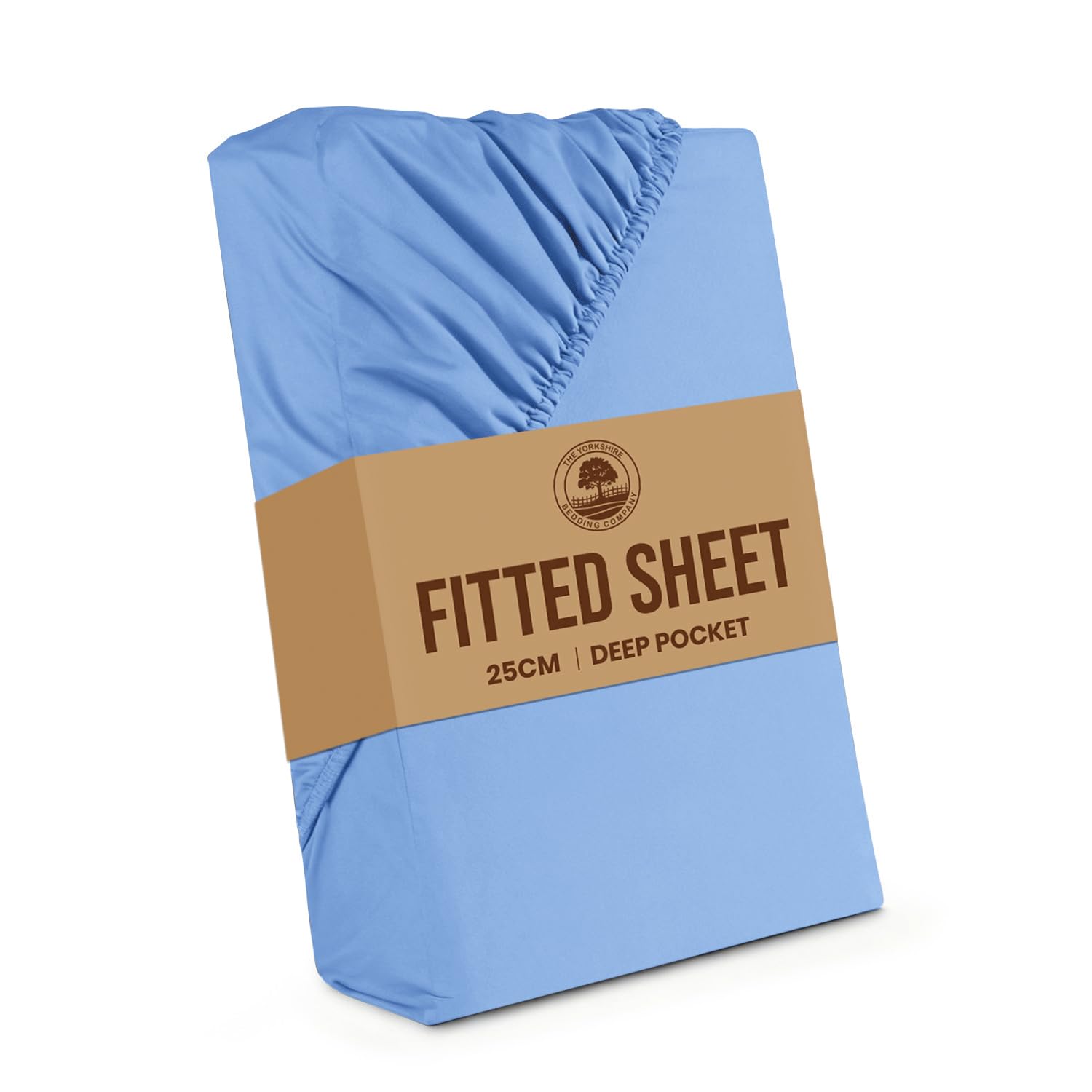 Yorkshire Bedding King Size Fitted Sheets 25 CM Deep Sky Blue Bed Sheets with Elastic Corners Soft Brushed Microfiber Fabric Breathable Shrinkage & Fade-Resistant Bedsheets — image 1
