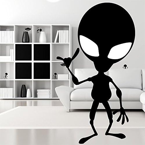 Hidden Alien Stickers, UFO Visitor Black Vinyl Wall Decal (Set of 6) - Hide All Over Your Home Or Work! Safe for Interior and Exterior - Removable High Quality, USA Made, Gift Joke Humorous Prank