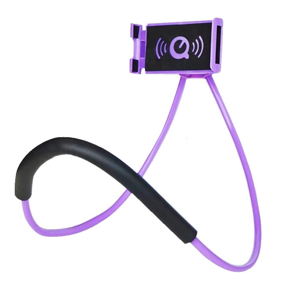 Haoxuann Cell Phone Holder, Universal Smart Mobile Phone Stand,Hanging on Neck Cell Phone Mount Holder(360 Rotating) Multiple Functions Flexible Lazy Bracket (purple)