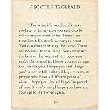 F. Scott Fitzgerald - For What It's Worth. - 11x14 Unframed Typography Book Page Print - Great Gift for Book Lovers