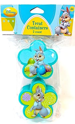 Disney Easter Treat Containers,2x, Miss Bunny From Bambi on Plastic Aqua Containers