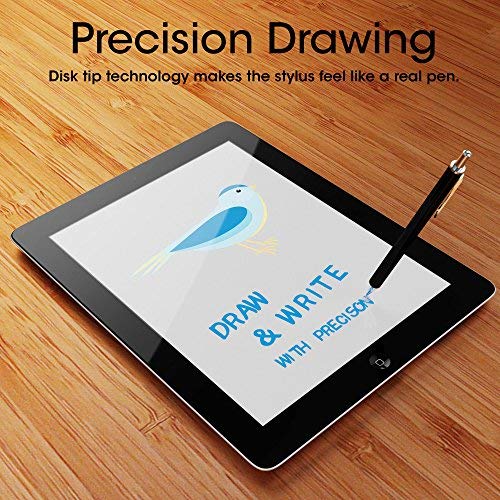 amPen Fine Point Disc Stylus-Retractable Precision Stylus Pen for Touchscreens (Black) - Thumbnail 4