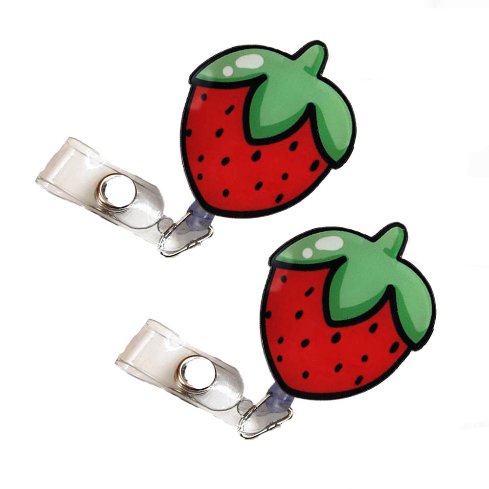 Fashion Cute Badge Reel Retractable ID Card Badge Holder with Belt Clip Door Pass Holder for ID Cards Keys (2PCS, H Type)