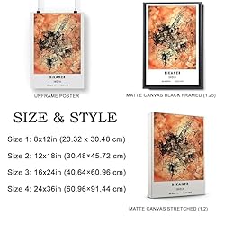 Bikaner Map Poster, India Map Art Poster, Map Decor
