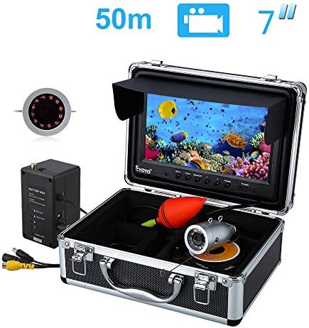 SSeir Portable Underwater Fish Finder, Professional Fishing Video Camera with 7/9" TFT Color LCD HD Monitor HD 1000Tvl Lens IP68 Waterproof 15/30/50M Cable Length with Carry Case,7in30m