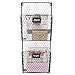 Country Rustic Gray 2 Tier Wall Mounted Magazine Storage Rack/File Organizer with Chalkboard Labels