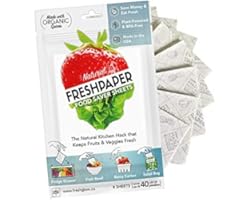 THE FRESHGLOW Co FRESHPAPER Food Saver Sheets for Produce, 8 Reusable Sheets (1 Pack), Keeps Fruits & Vegetables Fresh for 2-
