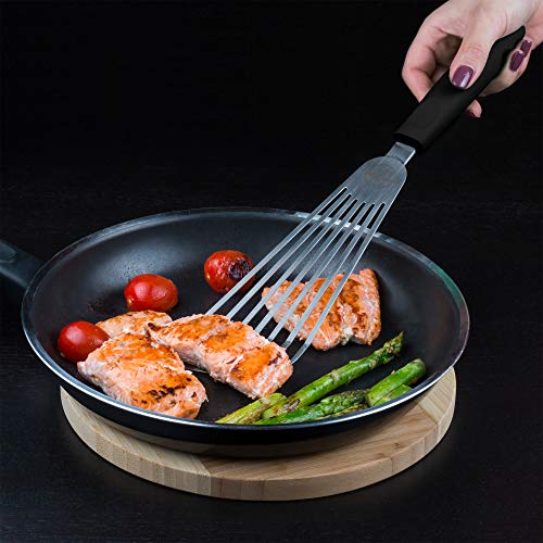Fish Spatula Slotted Turner Stainless Steel, Flexible Spatula for