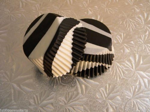 Jubilee Sweet Arts 100 Count Baking Cups, Mini, Black White Zebra