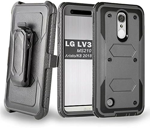 LG Aristo Case,LG LV3 Case,LG K8 (2017) Case,Betty 3in1 [Impact Resistant] Kickstand Dual Layer Rubber Hybrid Armor Full-body Shockproof Protective Case For LG Aristo (MS210) / LG LV3 / LG K8 2017