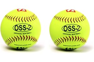 barnett OSS-2 Practice Softball Ball, Soft Touch, Size 12", Yellow, 2 Pieces