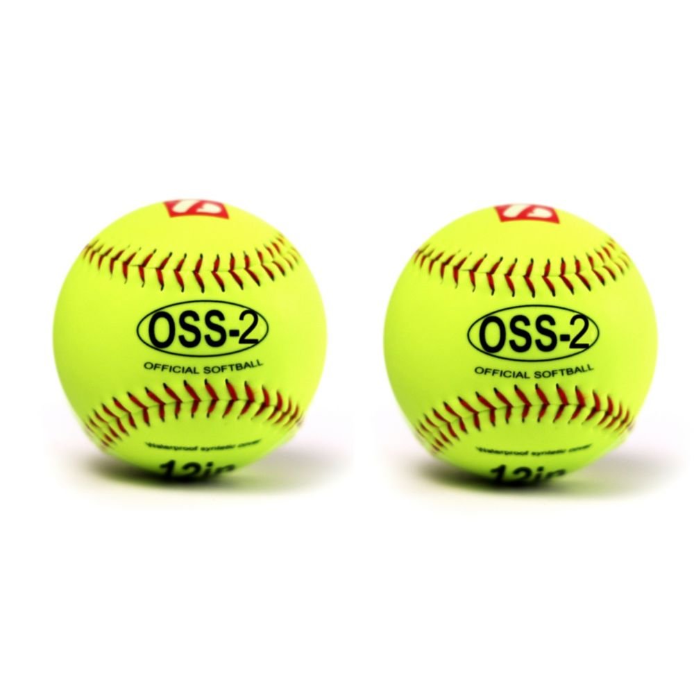 BARNETT OSS-2 practice softball ball, soft touch, size 12", yellow, 2 pieces