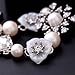 Silver Plated Imitation Pearl and White Crystal Bracelet Resin Flower Bracelet Diamond Personality Jewelry for Women Gilrs