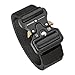 KingMoore Men's Tactical Belt Heavy Duty Webbing Belt Adjustable Military Style Nylon Belts with Metal Buckle (Black1, X-Large)