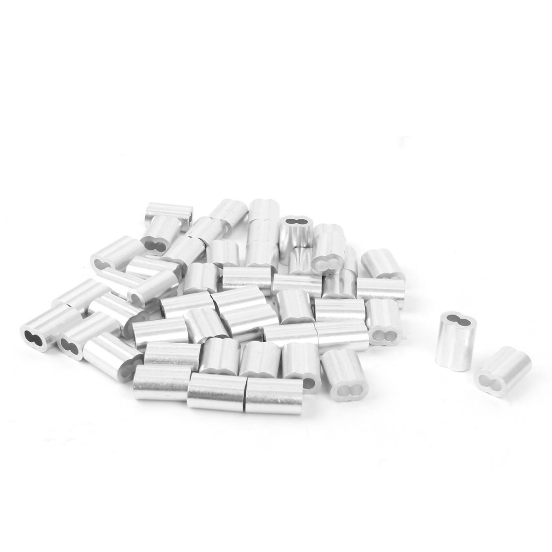 Sourcingmap 3mm Diameter Steel Wire Rope Aluminum Crimping Loop Ferrules Sleeve 15 x 11 x 7mm 50pcs