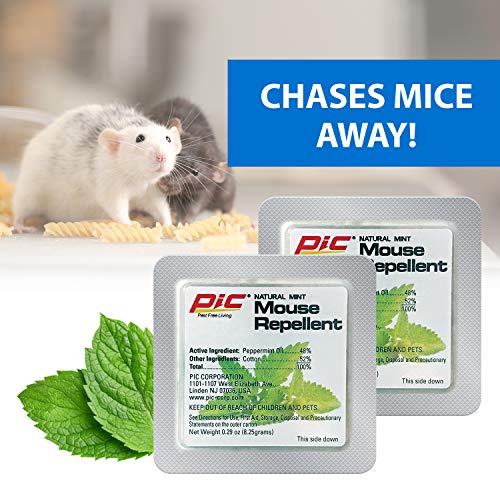 PIC Natural Mint Mouse Repellent (3-Pack), Effective Rodent Control Solution, Non-Toxic Mouse Deterrent, Mint Scented Mice Repellent, 180 Day Supply of Rodent Repellent for Cars & Homes, Rat Repellent - Thumbnail 7