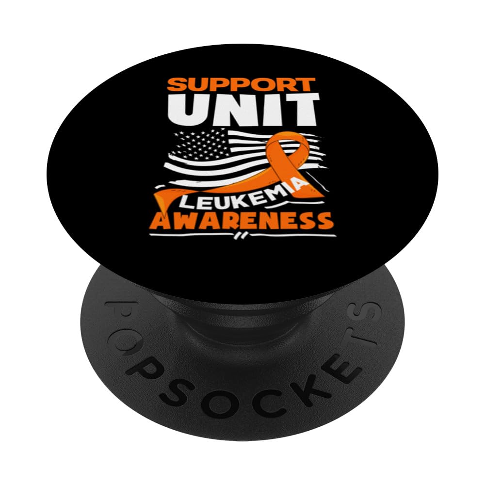 Leukemia Support Unit Flag Blood Cancer Leukemia Awareness PopSockets Swappable PopGrip