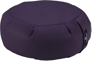Hugger Mugger Zafu Meditation Cushion - Support in Cross-Legged Sitting, Buckwheat Filled, Durable Fabric, Convenient Handle, Handmade in USA