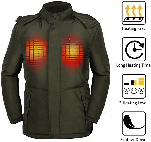 GLOBAL VASION Heated Jacket Winter Down Coat for Men